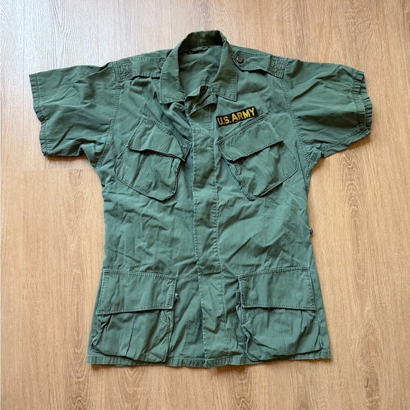 Vintage 60s US Army Poplin Jungle Jacket Second Pattern Medium Regular Vietnam